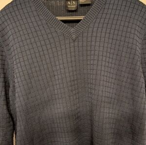 Armani Exchange Men's Navy V-Neck Sweater